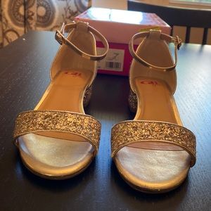Nordstrom GB Size 2M Gold Fusion StrappySparkle Dress Shoes